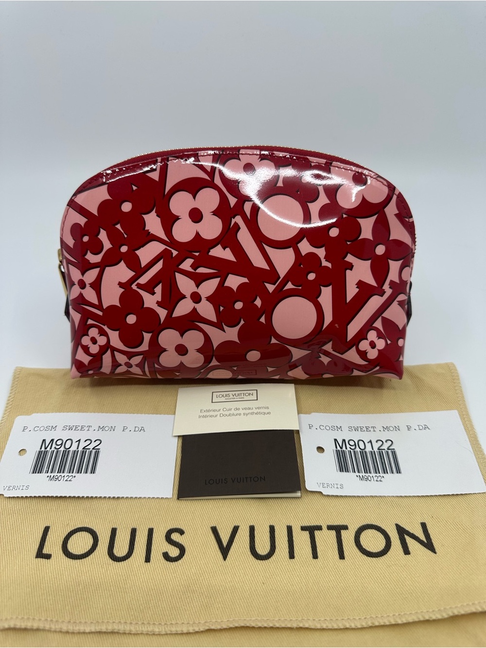 LOUIS VUITTON Patent Sweet Monogram Cosmetic Pouch-Pomme D'Amour
